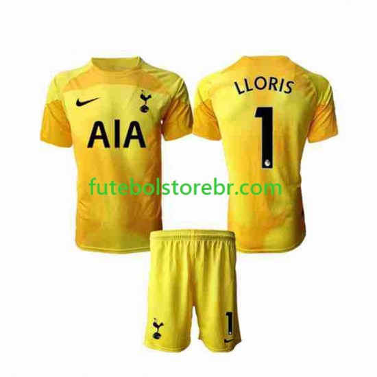 Camisa Goleiro Tottenham Hotspur Hugo Lloris 1 I 2022-2023 manga curta pro Juvenil