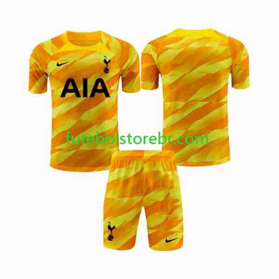 Camisa Goleiro Tottenham Hotspur Laranja II 2023-2024 manga curta pro Juvenil