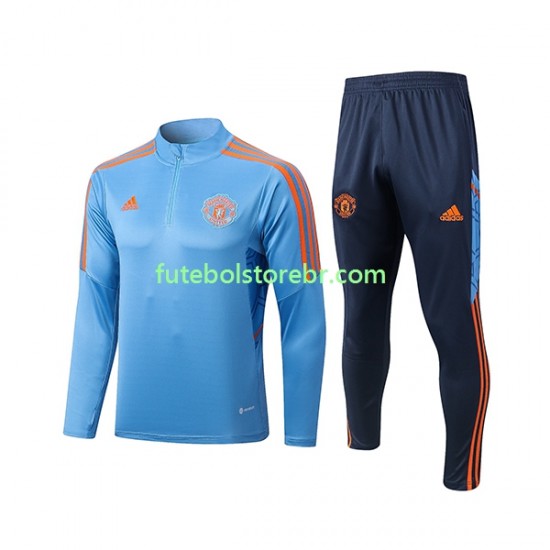 Manchester United Azul 2022-2023 Sweat de Treino Conjunto SKU002