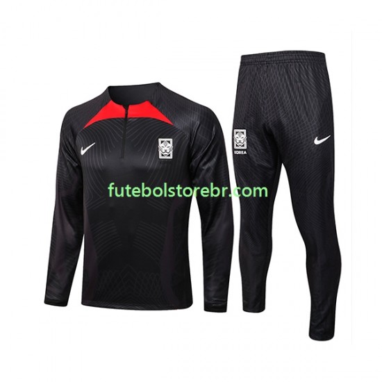 Coreia do Sul Preto 2022-2023 Sweat de Treino Conjunto