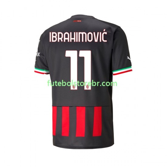 Camisa AC Milan Ibrahimovic 11 I 2022-2023 manga curta pro Masculina