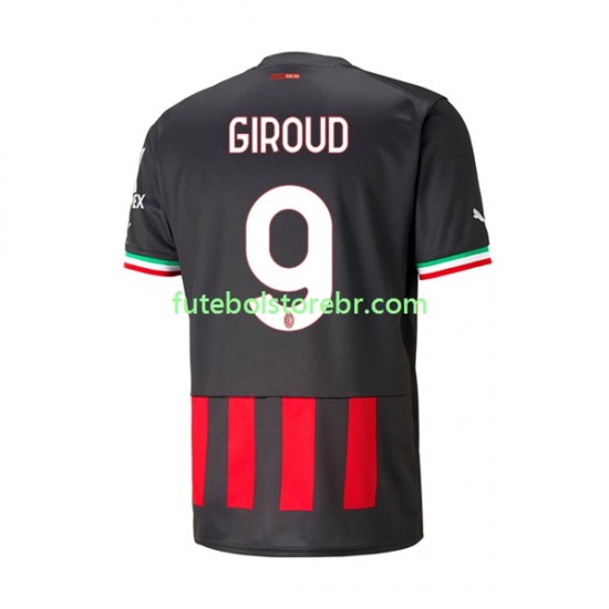 Camisa AC Milan Olivier Giroud 9 I 2022-2023 manga curta pro Masculina