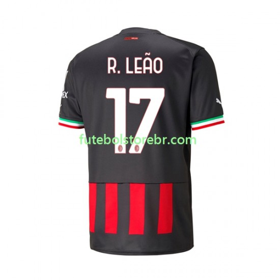 Camisa AC Milan Rafael Leao 17 I 2022-2023 manga curta pro Masculina