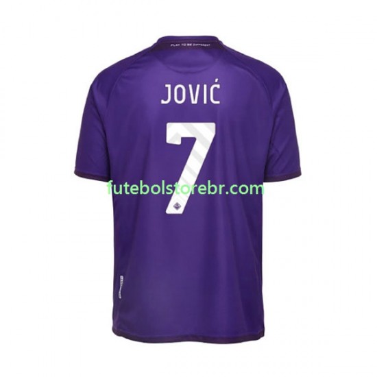 Camisa ACF Fiorentina Jovic 7 I 2022-2023 manga curta pro Masculina