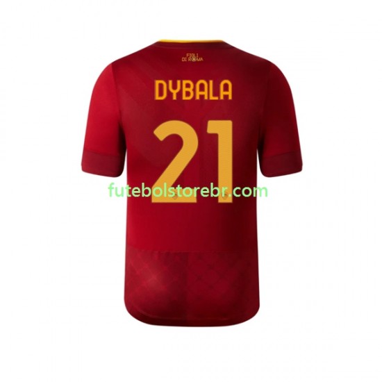 Camisa AS Roma Dybala 21 I 2022-2023 manga curta pro Masculina