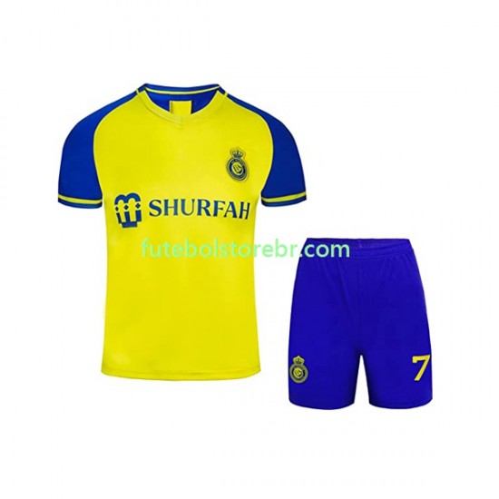 Camisa Al-Nassr Ronaldo 7 I 2022-2023 manga curta pro Juvenil