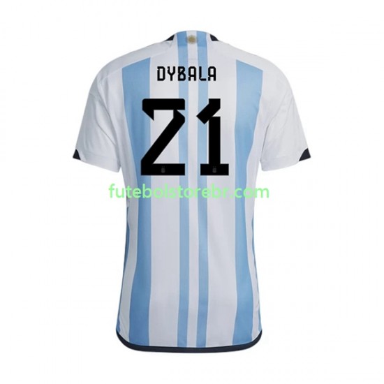 Camisa Argentina Dybala 21 I Copa Do Mundo 2022 manga curta pro Masculina