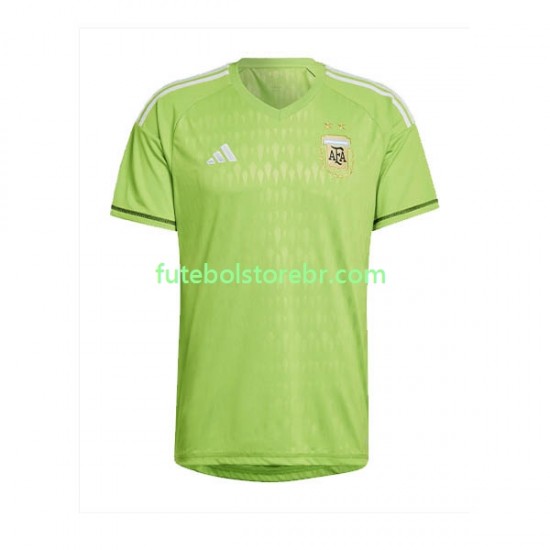 Camisa Goleiro Argentina I Copa Do Mundo 2022 manga curta pro Masculina