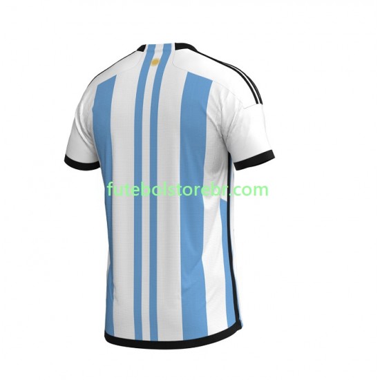 Camisa Argentina I Copa Do Mundo 2022 manga curta pro Masculina