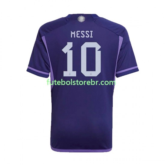 Camisa Argentina Lionel Messi 10 II Copa Do Mundo 2022 manga curta pro Masculina