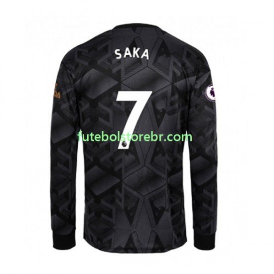 Camisa Arsenal Bukayo Saka 7 II 2022-2023 manga longa pro Masculina