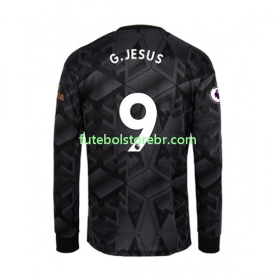 Camisa Arsenal Gabriel Jesus 9 II 2022-2023 manga longa pro Masculina