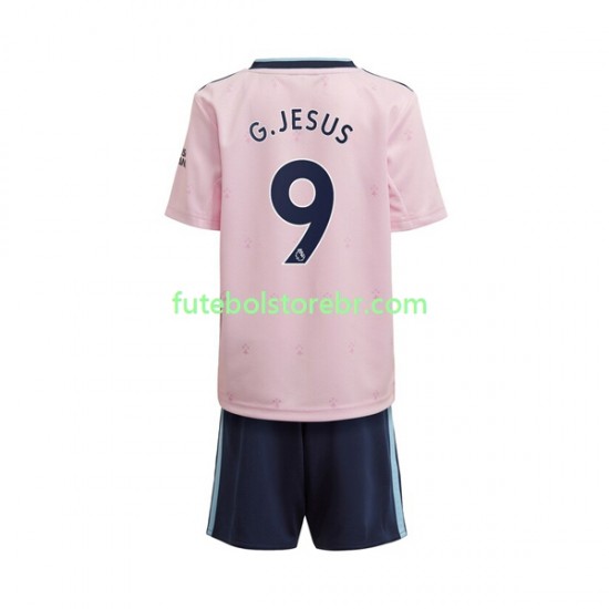 Camisa Arsenal Gabriel Jesus 9 III 2022-2023 manga curta pro Juvenil