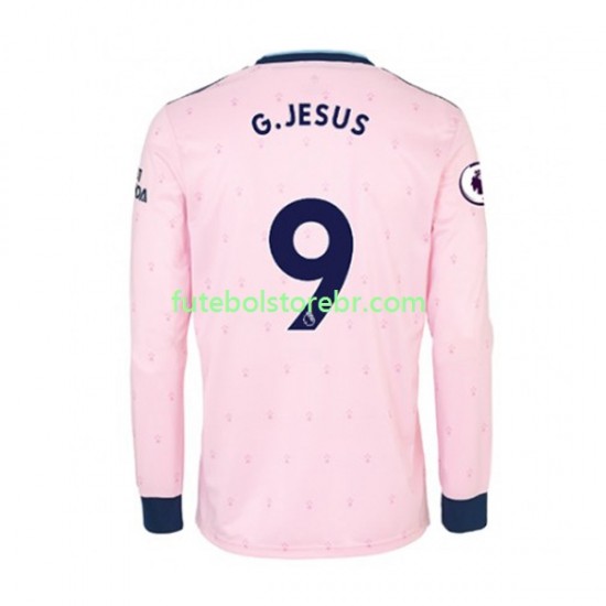 Camisa Arsenal Gabriel Jesus 9 III 2022-2023 manga longa pro Masculina