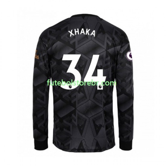 Camisa Arsenal Granit Xhaka 34 II 2022-2023 manga longa pro Masculina