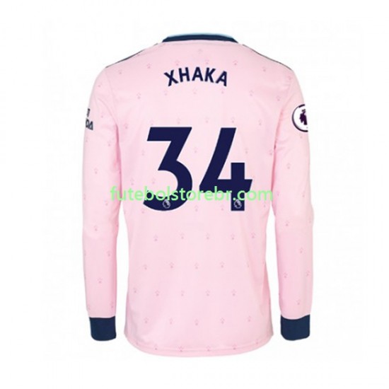 Camisa Arsenal Granit Xhaka 34 III 2022-2023 manga longa pro Masculina