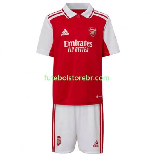 Camisa Arsenal I 2022-2023 manga curta pro Juvenil