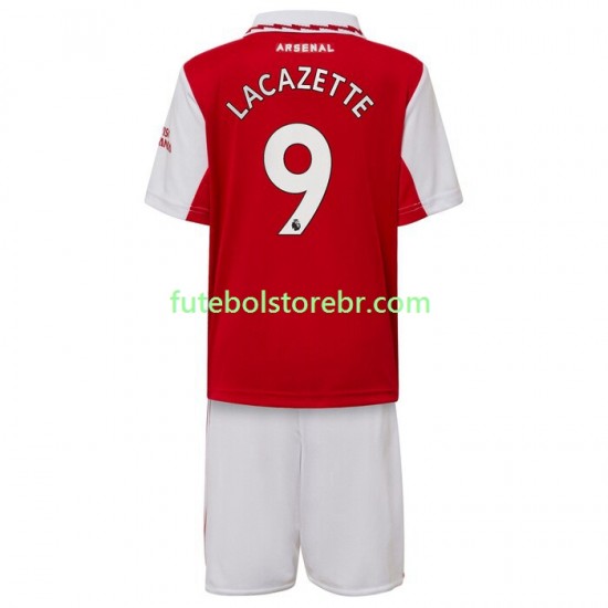 Camisa Arsenal Lacazette 9 I 2022-2023 manga curta pro Juvenil