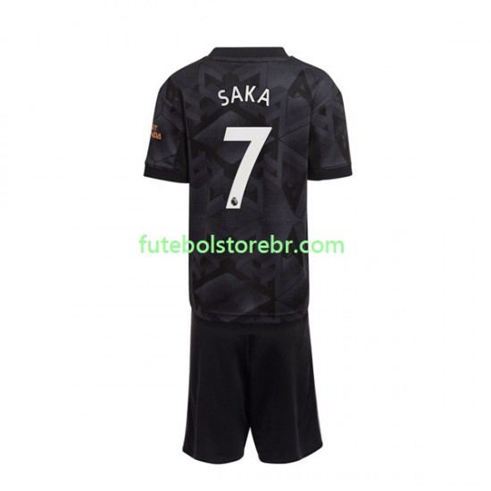 Camisa Arsenal Saka 7 II 2022-2023 manga curta pro Juvenil