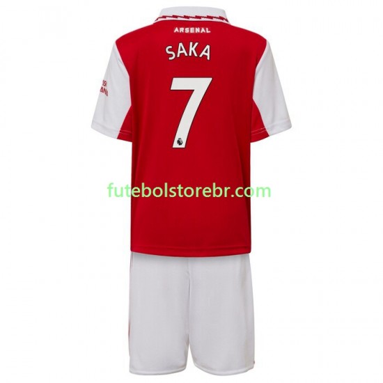 Camisa Arsenal Saka 7 I 2022-2023 manga curta pro Juvenil