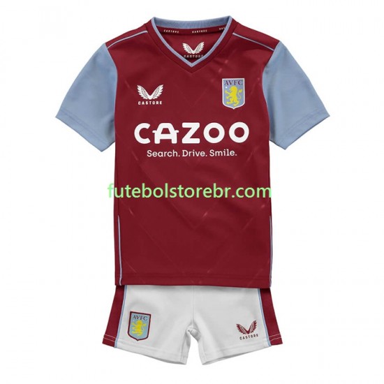 Camisa Aston Villa I 2022-2023 manga curta pro Juvenil