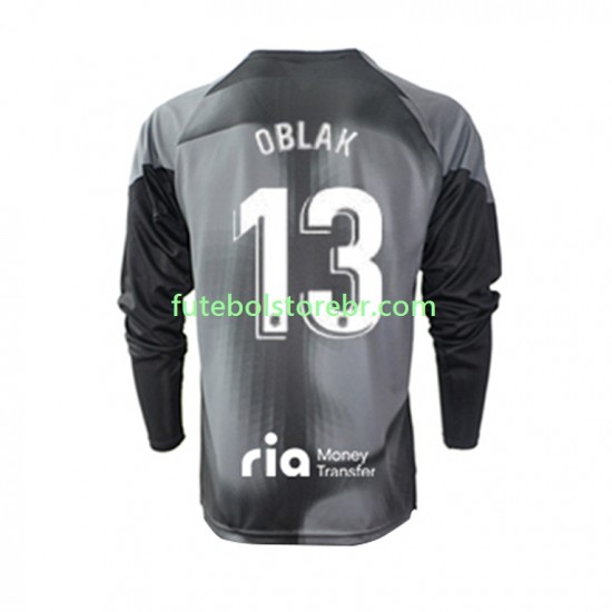 Camisa Goleiro Atlético de Madrid Jan Oblak 13 II 2022-2023 manga longa pro Masculina