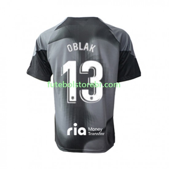 Camisa Goleiro Atlético de Madrid Jan Oblak 13 II 2022-2023 manga curta pro Masculina