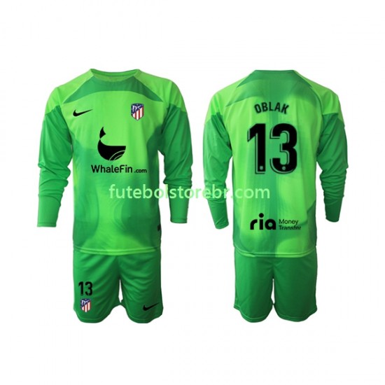 Camisa Goleiro Atlético de Madrid Jan Oblak 13 I 2022-2023 manga longa pro Juvenil