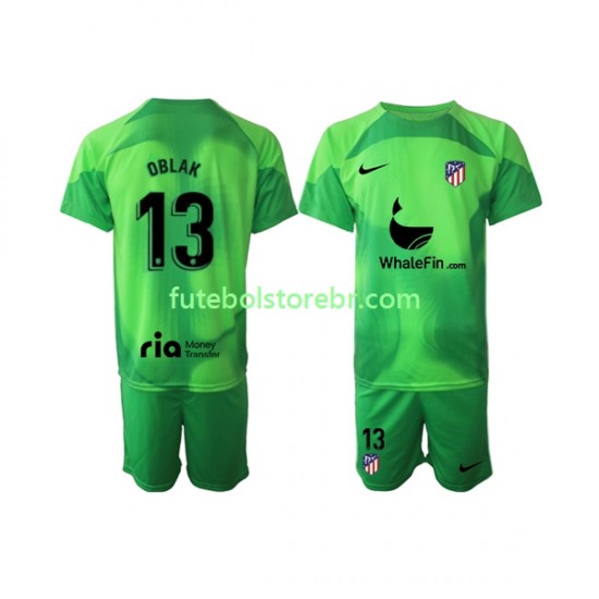 Camisa Goleiro Atlético de Madrid Jan Oblak 13 I 2022-2023 manga curta pro Juvenil