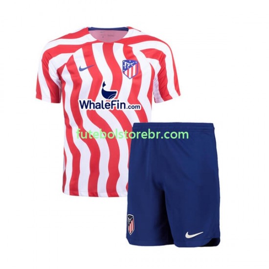 Camisa Atlético de Madrid I 2022-2023 manga curta pro Juvenil