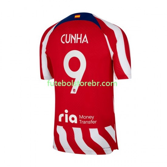 Camisa Atlético de Madrid Matheus Cunha 9 I 2022-2023 manga curta pro Masculina