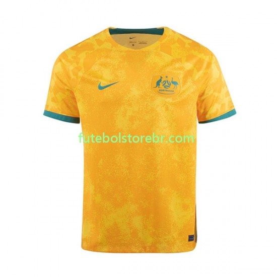 Camisa Austrália I Copa Do Mundo 2022 manga curta pro Masculina