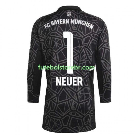 Camisa Goleiro Bayern de Munique Manuel Neuer 1 II 2022-2023 manga longa pro Masculina