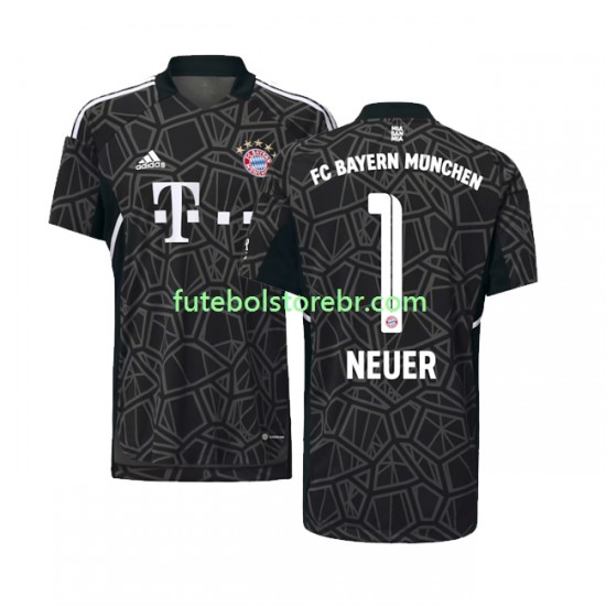 Camisa Goleiro Bayern de Munique Manuel Neuer 1 II 2022-2023 manga curta pro Masculina