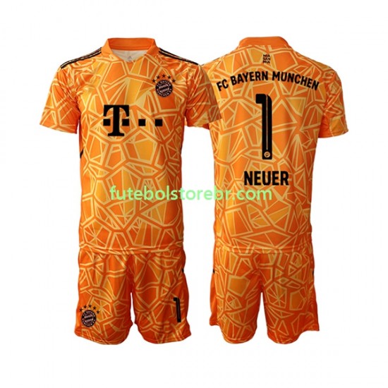 Camisa Goleiro Bayern de Munique Manuel Neuer 1 II 2022-2023 manga curta pro Juvenil