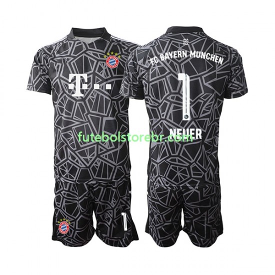 Camisa Goleiro Bayern de Munique Manuel Neuer 1 I 2022-2023 manga curta pro Juvenil