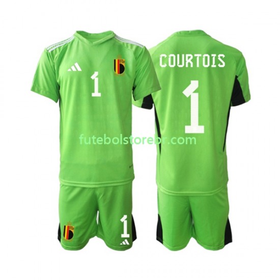 Camisa Goleiro Bélgica Courtois 1 I 2021-2022 manga curta pro Juvenil