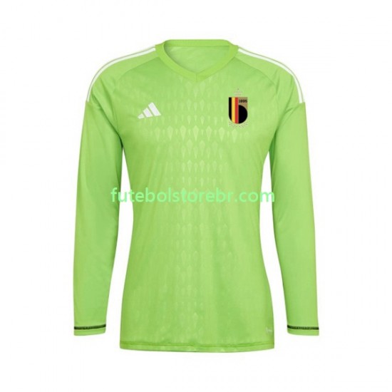 Camisa Goleiro Bélgica I 2021-2022 manga longa pro Masculina