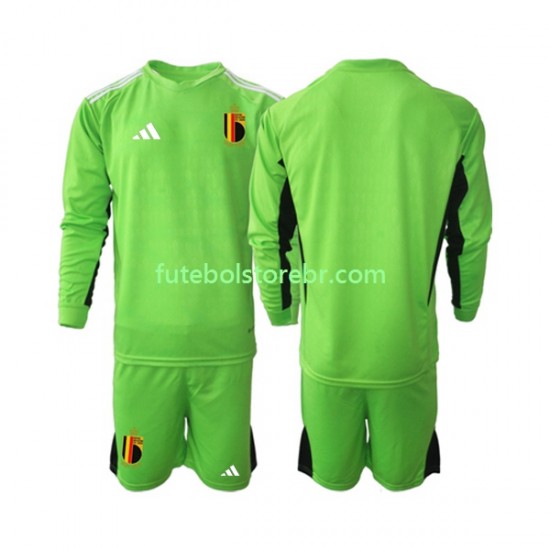 Camisa Goleiro Bélgica I 2021-2022 manga longa pro Juvenil