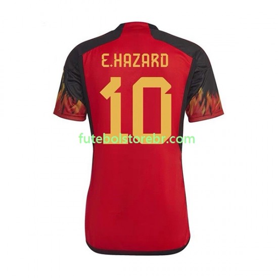 Camisa Bélgica Hazard 10 I Copa Do Mundo 2022 manga curta pro Masculina