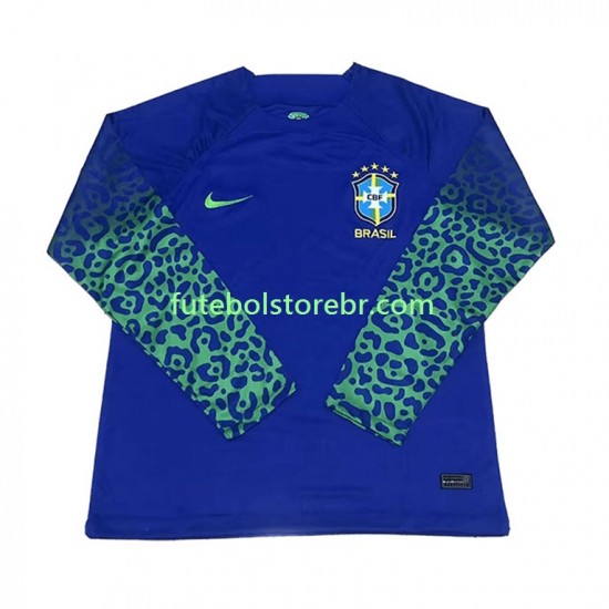 Camisa Brasil II Copa Do Mundo 2022 manga longa pro Masculina