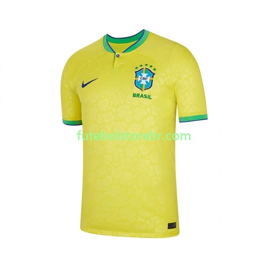 Camisa Brasil I Copa Do Mundo 2022 manga curta pro Masculina