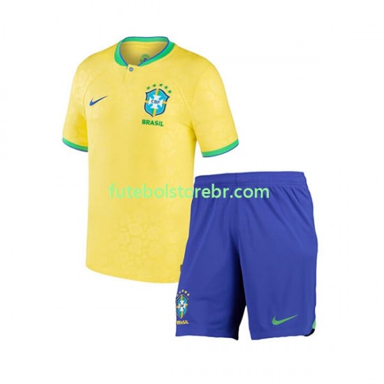 Camisa Brasil I Copa Do Mundo 2022 manga curta pro Juvenil