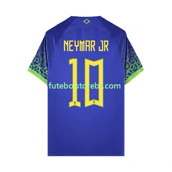 Camisa Brasil Neymar JR 10 II Copa Do Mundo 2022 manga curta pro Masculina