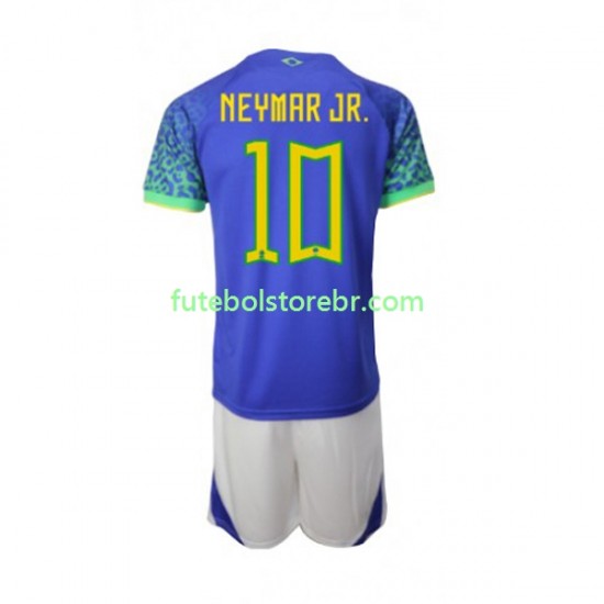 Camisa Brasil Neymar JR 10 II Copa Do Mundo 2022 manga curta pro Juvenil