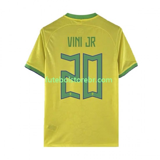 Camisa Brasil Vinicius Junior 20 I Copa Do Mundo 2022 manga curta pro Masculina