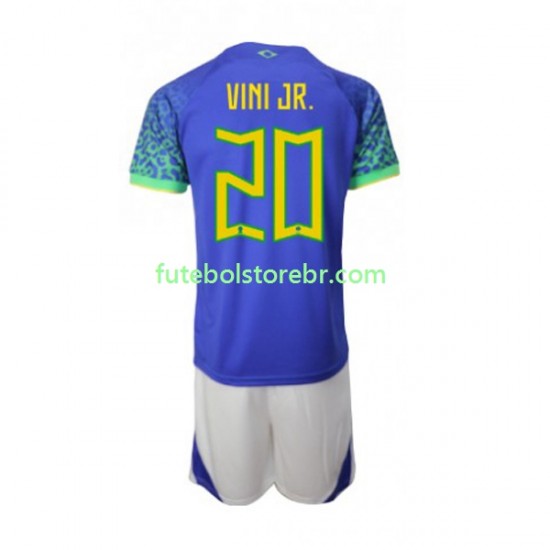 Camisa Brasil Vinicius Junior 20 II Copa Do Mundo 2022 manga curta pro Juvenil