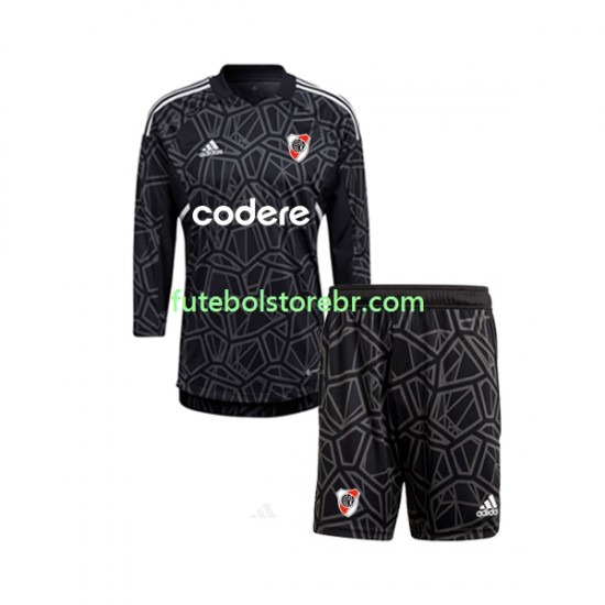 Camisa Goleiro CA River Plate I 2023 manga longa pro Juvenil