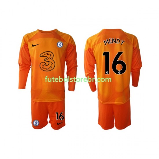 Camisa Goleiro Chelsea Edouard Mendy 16 I 2022-2023 manga longa pro Juvenil