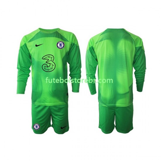 Camisa Goleiro Chelsea III 2022-2023 manga longa pro Juvenil